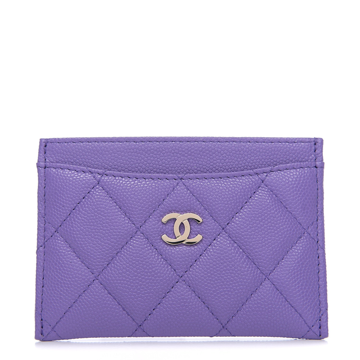 Chanel Caviar Quilted Card Holder Purple 1 of 8