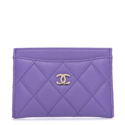 Chanel Caviar Quilted Card Holder Purple 1 of 8