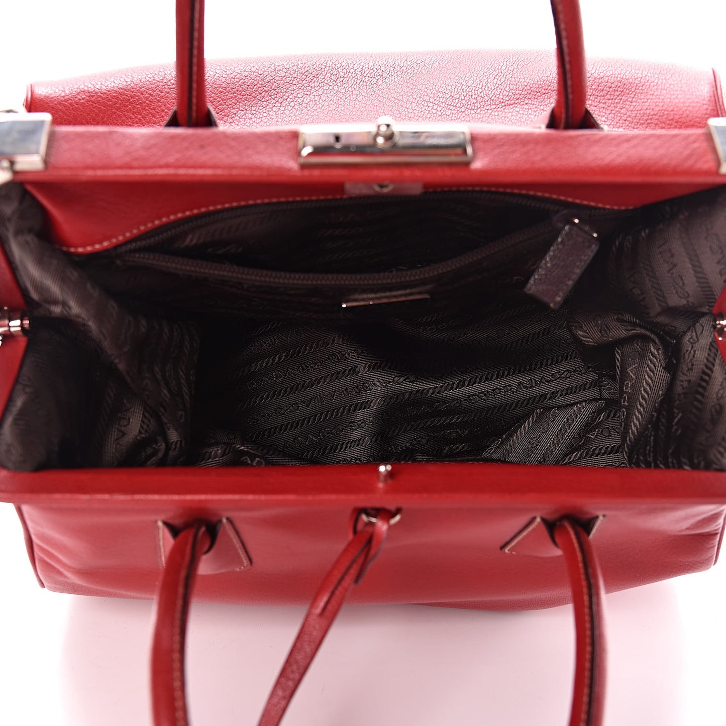 Goatskin Cerniera Doctor Bag Rubino