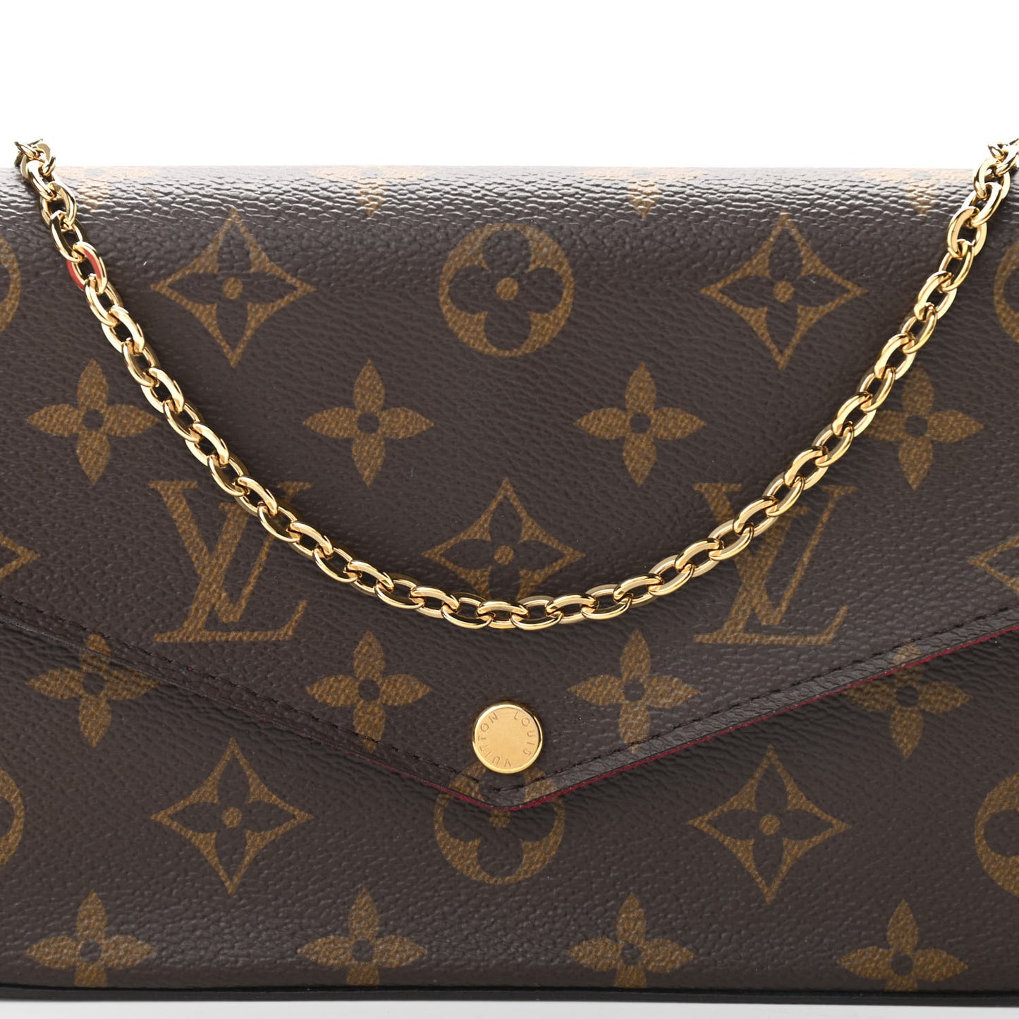 Monogram Pochette Felicie Chain Wallet Fuchsia