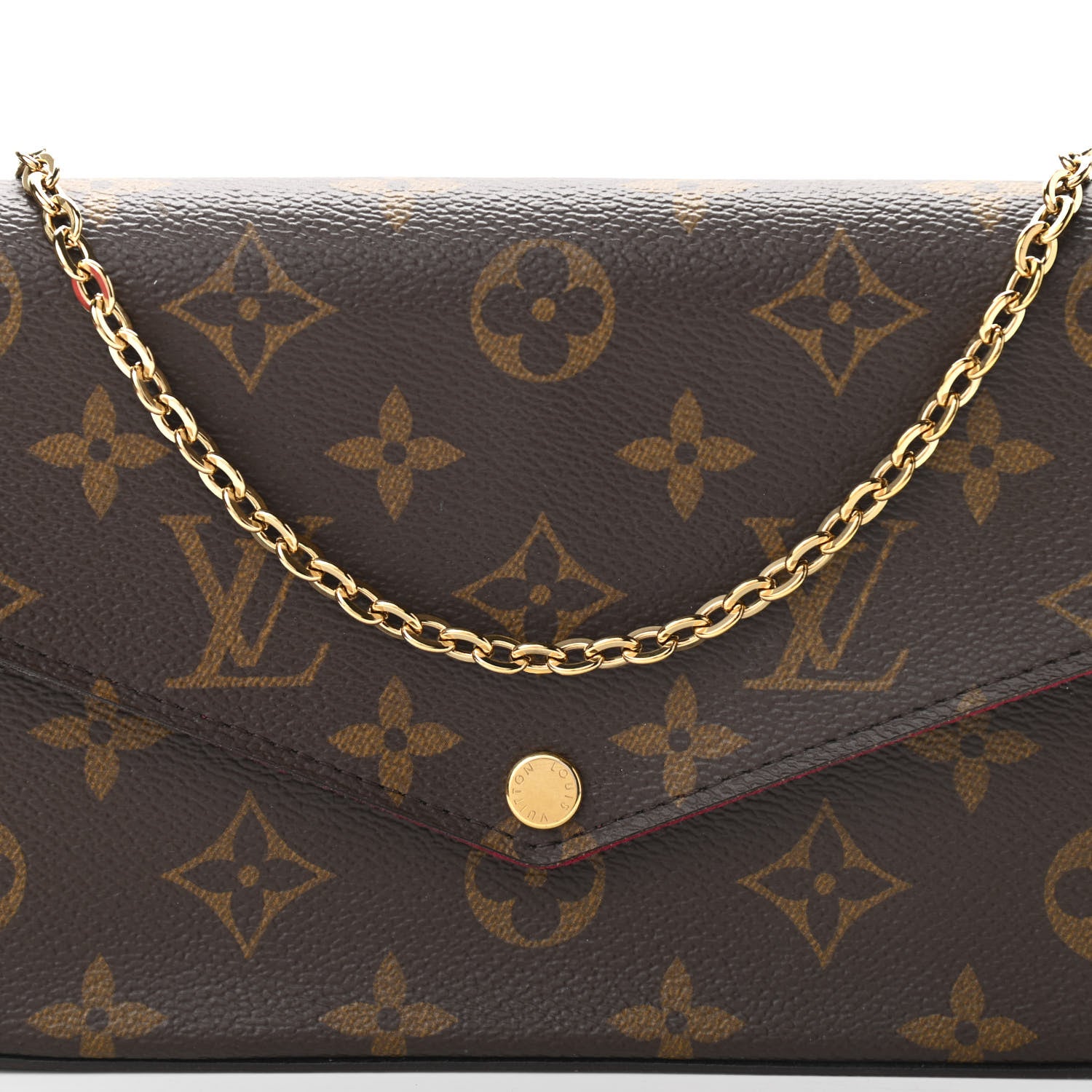 Louis Vuitton Monogram Pochette Felicie Chain Wallet Fuchsia 8 of 10