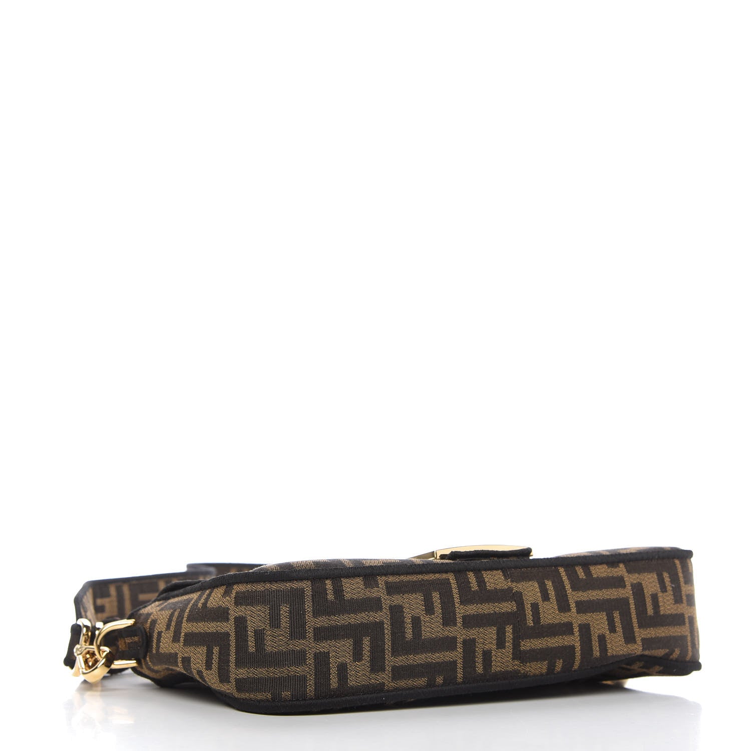 Fendi Fabric Jacquard FF 1974 Medium Baguette Tobacco Moro Black 4 of 10