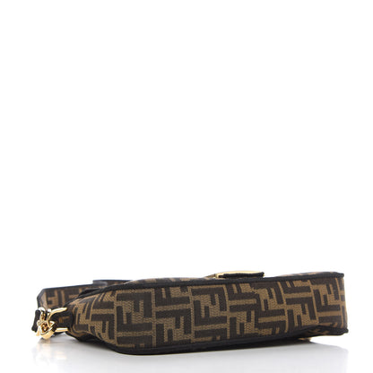 Fendi Fabric Jacquard FF 1974 Medium Baguette Tobacco Moro Black 4 of 10