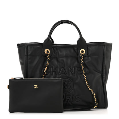 Chanel Calfskin Small Deauville Tote Black 1 of 13