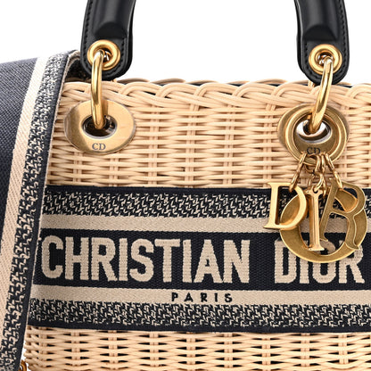Christian Dior Wicker Oblique Mini Lady Dior Bag Blue 6 of 8