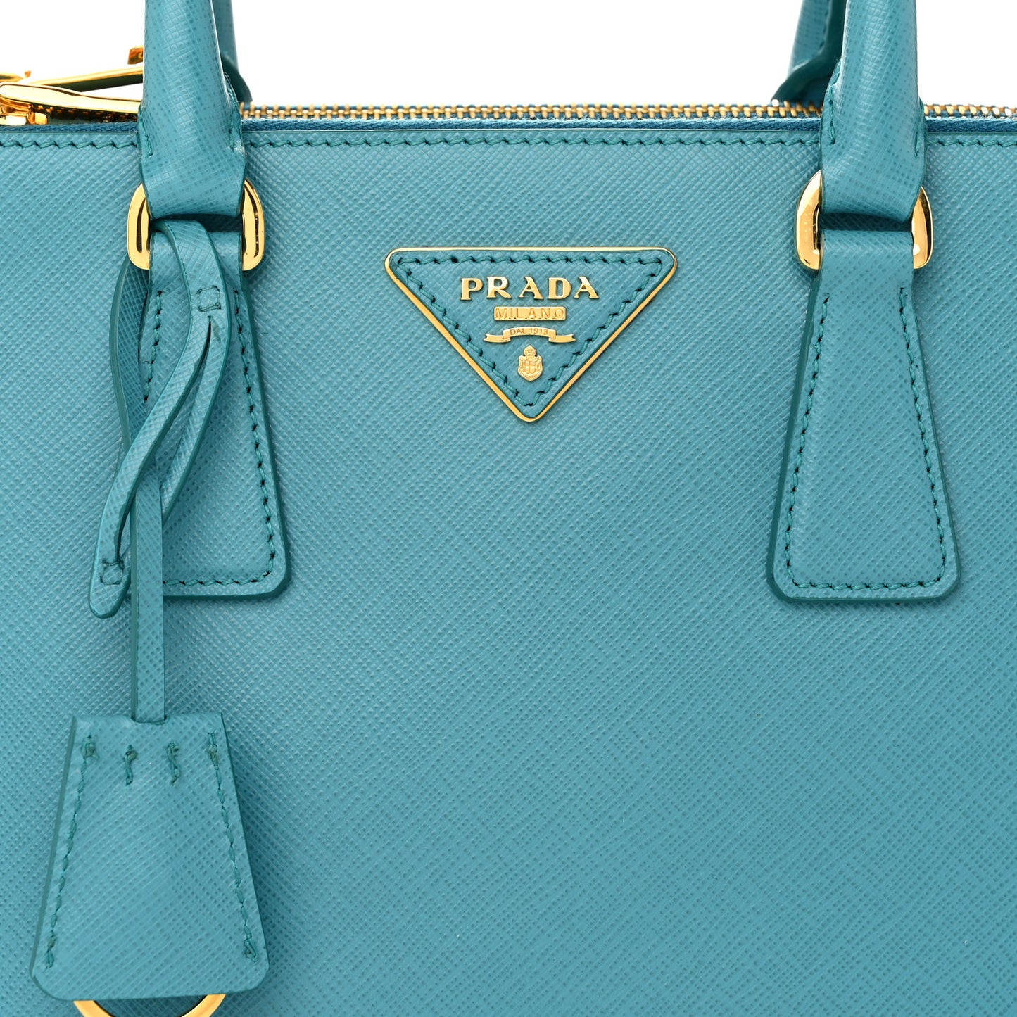 Saffiano Lux Mini Galleria Double Zip Tote Turchese