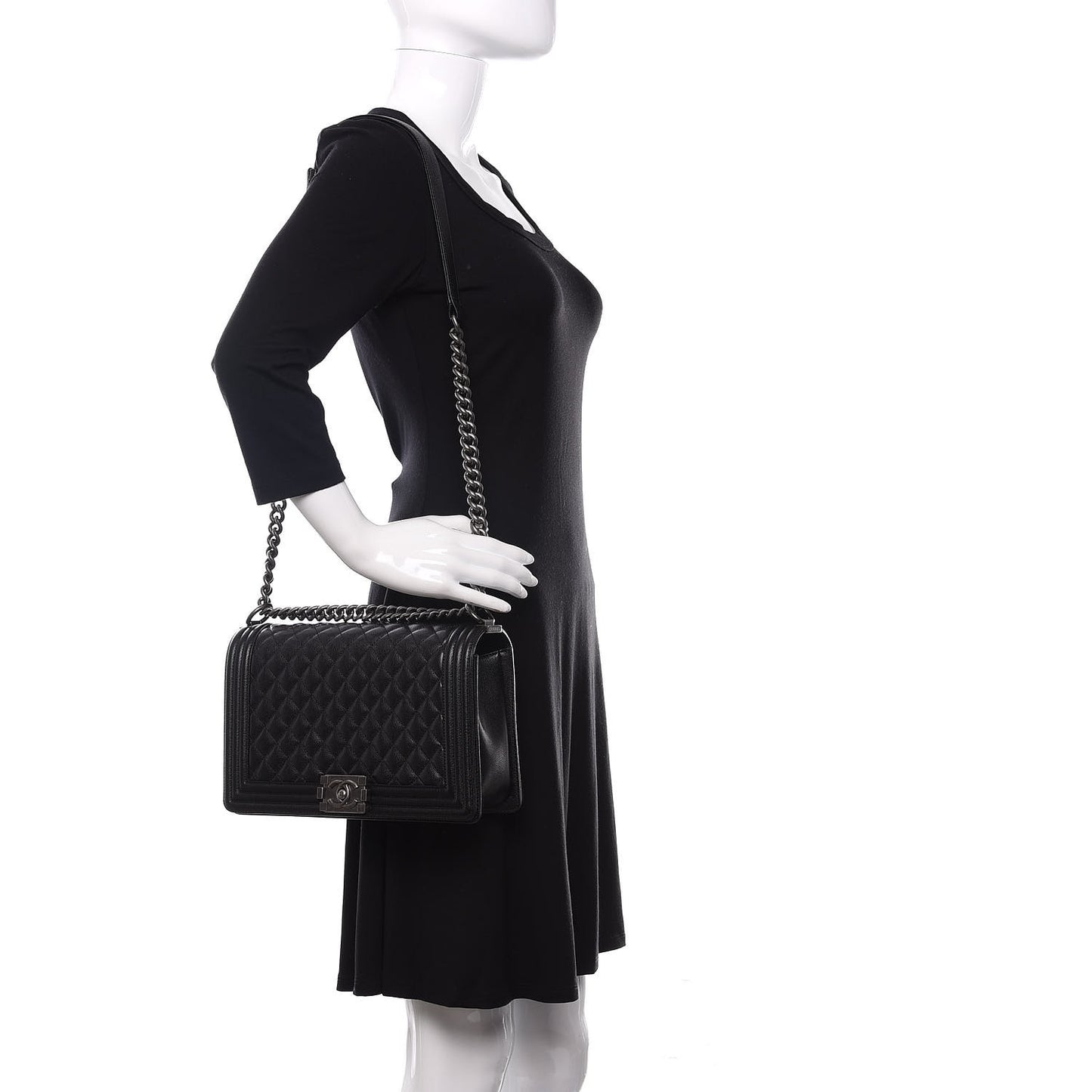 Caviar Quilted New Medium Boy Flap Black