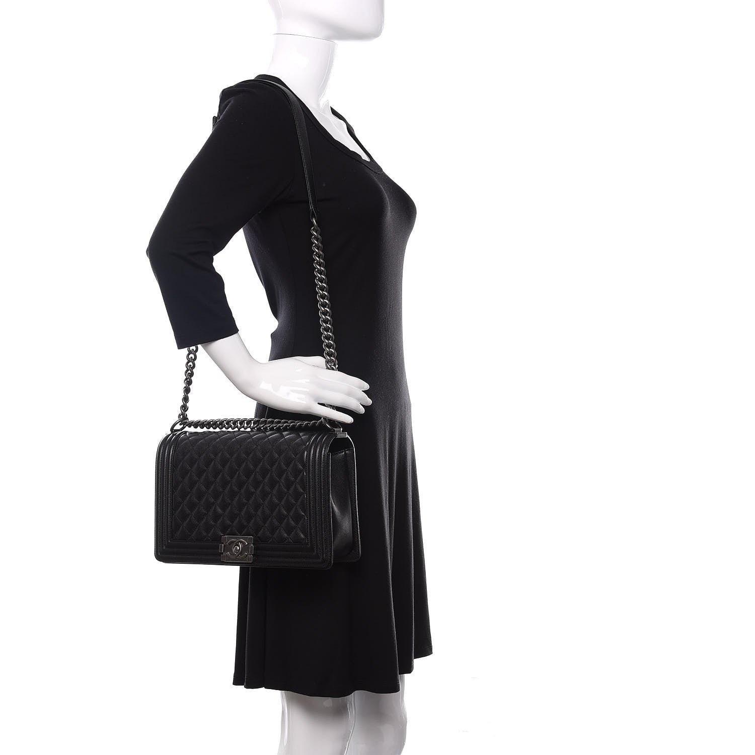 Chanel Caviar Quilted New Medium Boy Flap Black 2 of 12