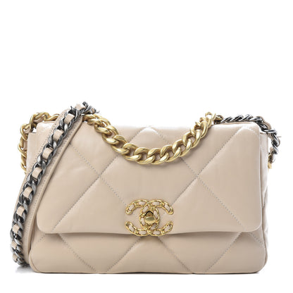 Chanel Goatskin Quilted Medium 19 Flap Beige 1 of 11