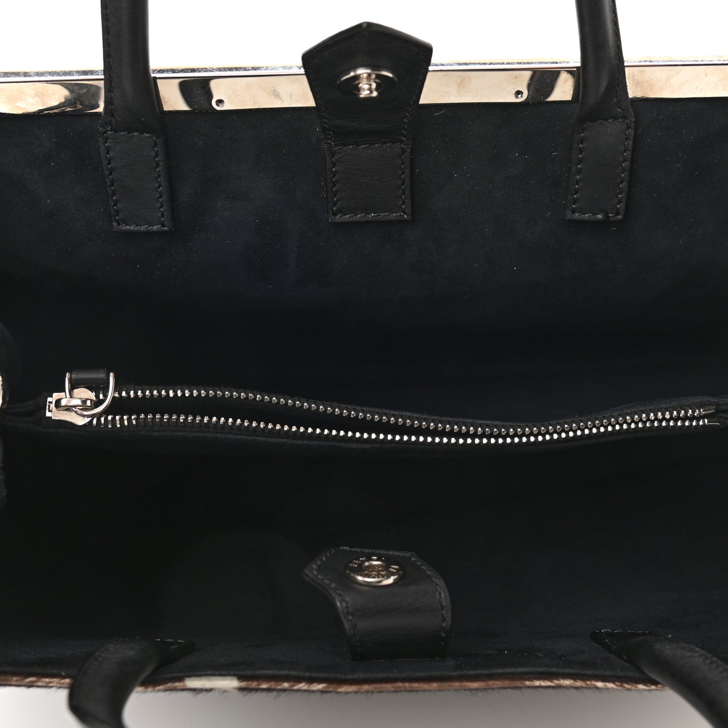 Calf Hair Cow Print Regular 2Jours Tote Grey Black