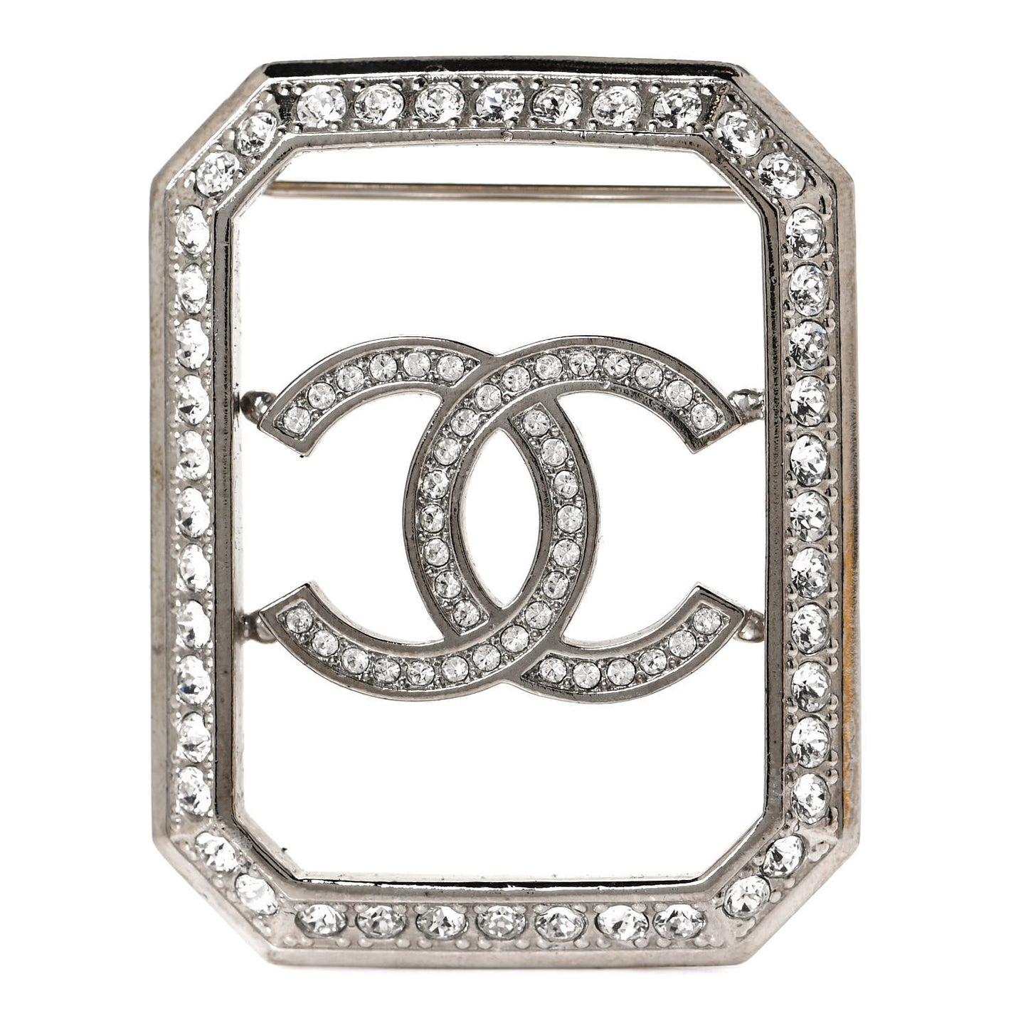 Crystal CC Brooch Silver