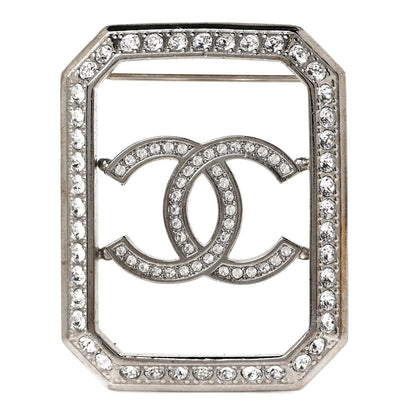 Chanel Crystal CC Brooch Silver 1 of 5