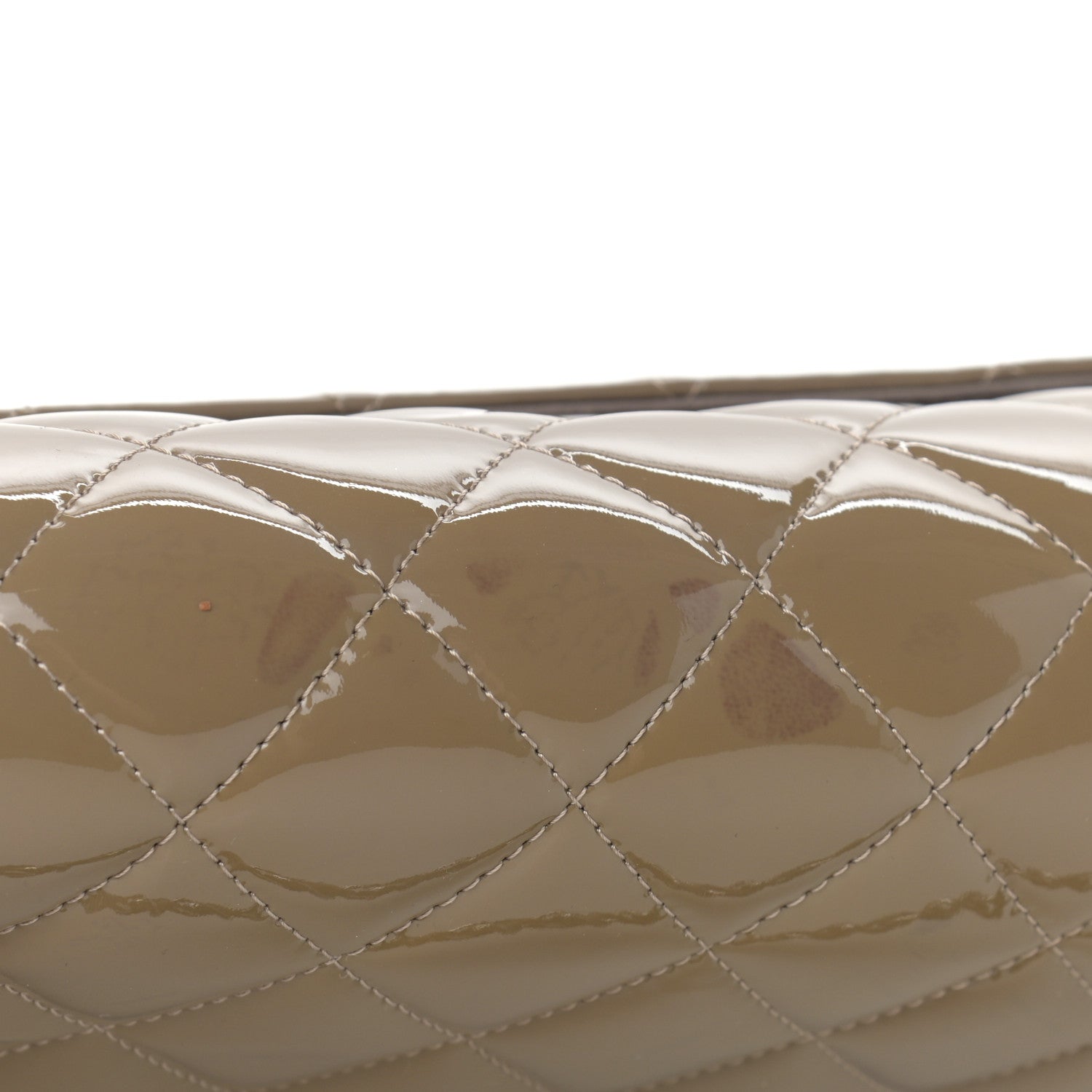 Chanel Patent Calfskin Quilted Jumbo Double Flap Grey 10 of 14