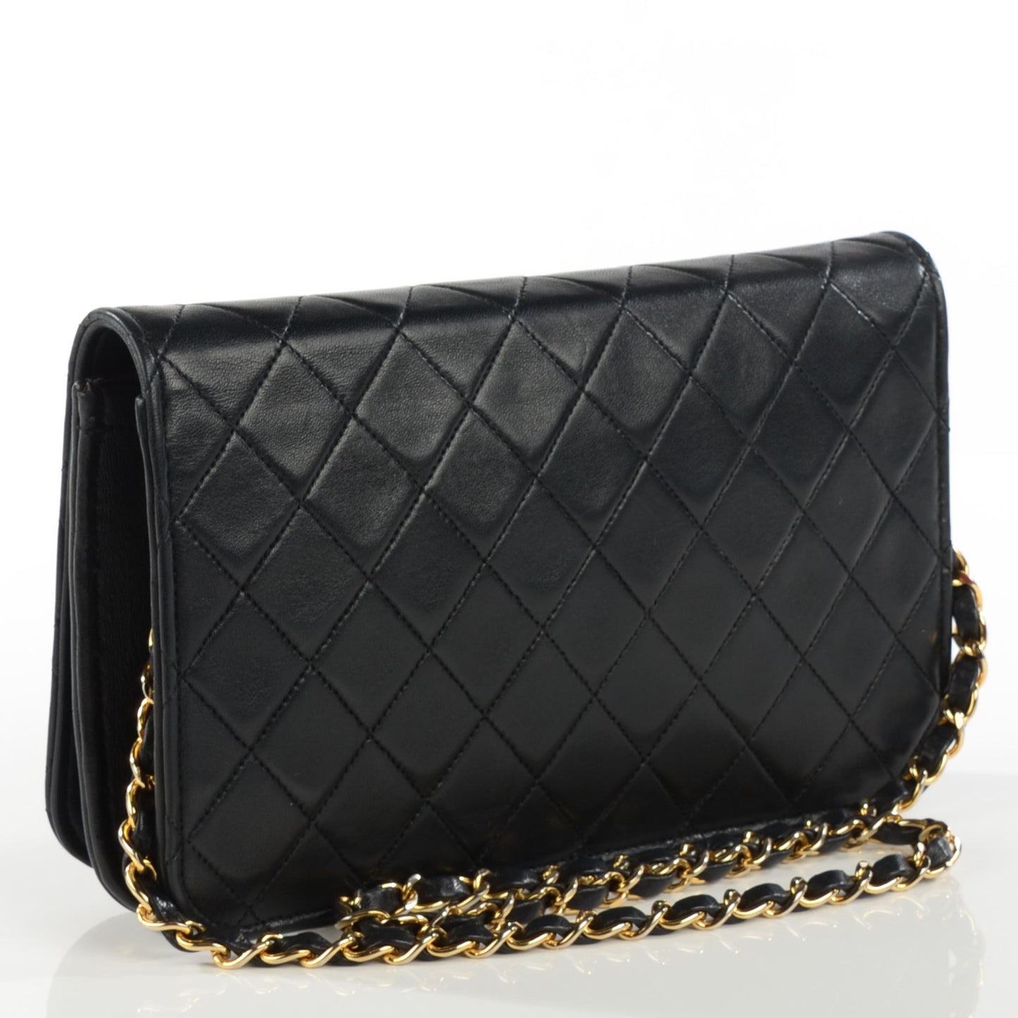 Lambskin Quilted Small Evening Flap Black