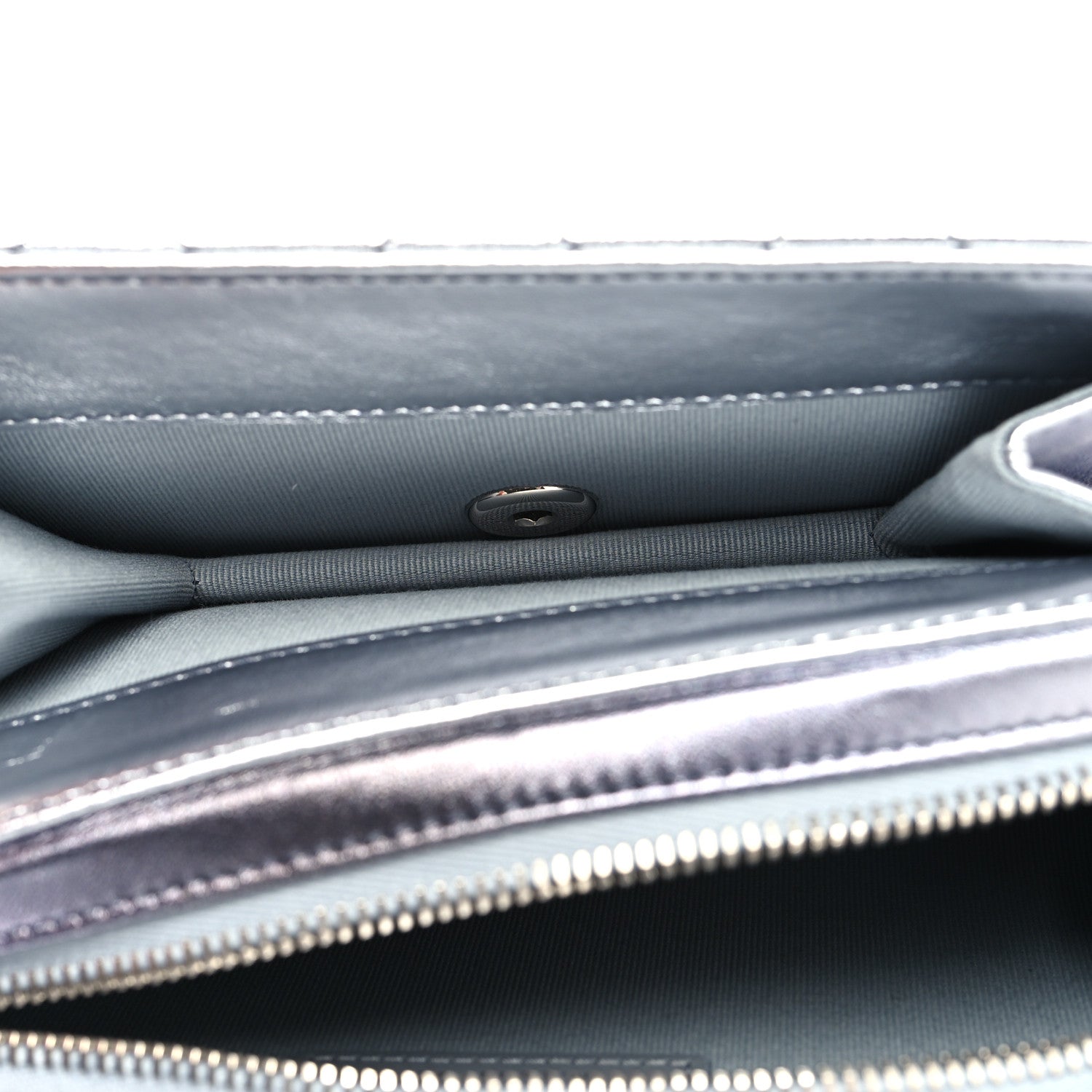 Chanel Metallic Lambskin Like A Wallet Flap Silvery Black 6 of 11