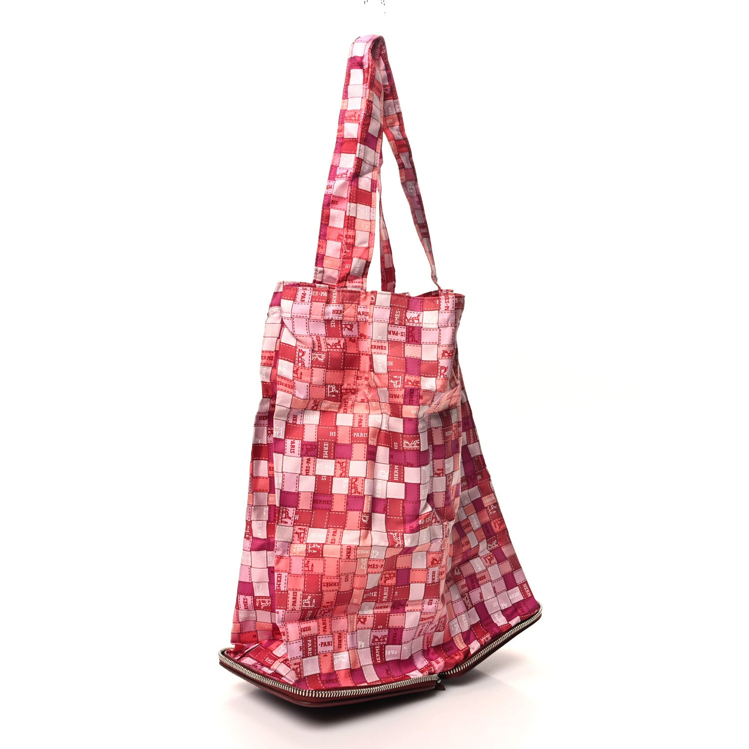 Hermes Buffle Silky Bolduc Au Carre Pop Shopper Tote Rouge H 7 of 9