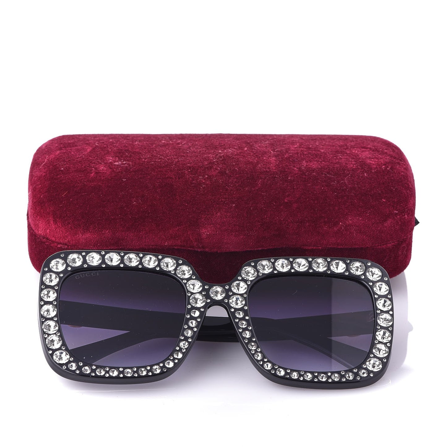 Acetate Crystal Oversize Sunglasses GG0148S Black