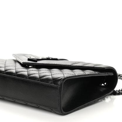 Saint Laurent Grain De Poudre Textured Mixed Matelasse Triquilt Medium Monogram Satchel Black 8 of 8