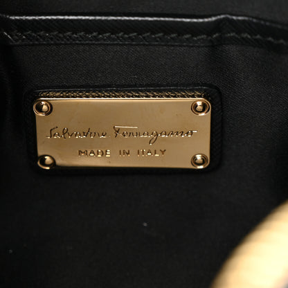 Salvatore Ferragamo Hammered Calfskin Lydia Bow Camera Bag Black 6 of 12