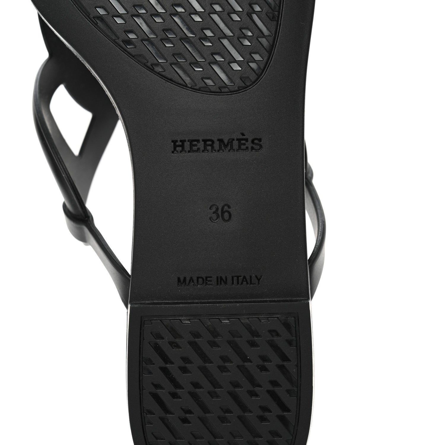 Hermes Rubber Womens Egerie Sandals 36 Black 6 of 8