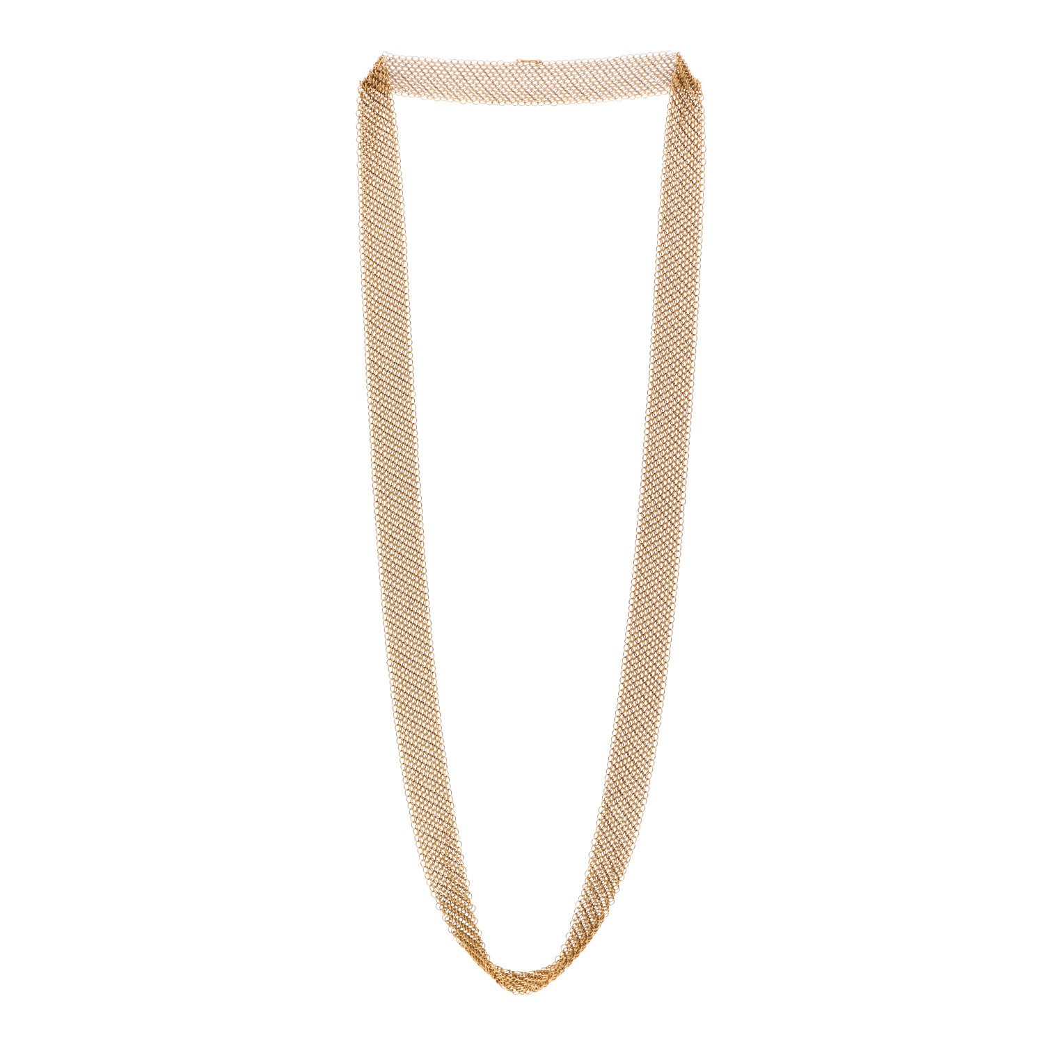Tiffany 18K Yellow Gold Elsa Peretti Mesh Necklace 3 of 5