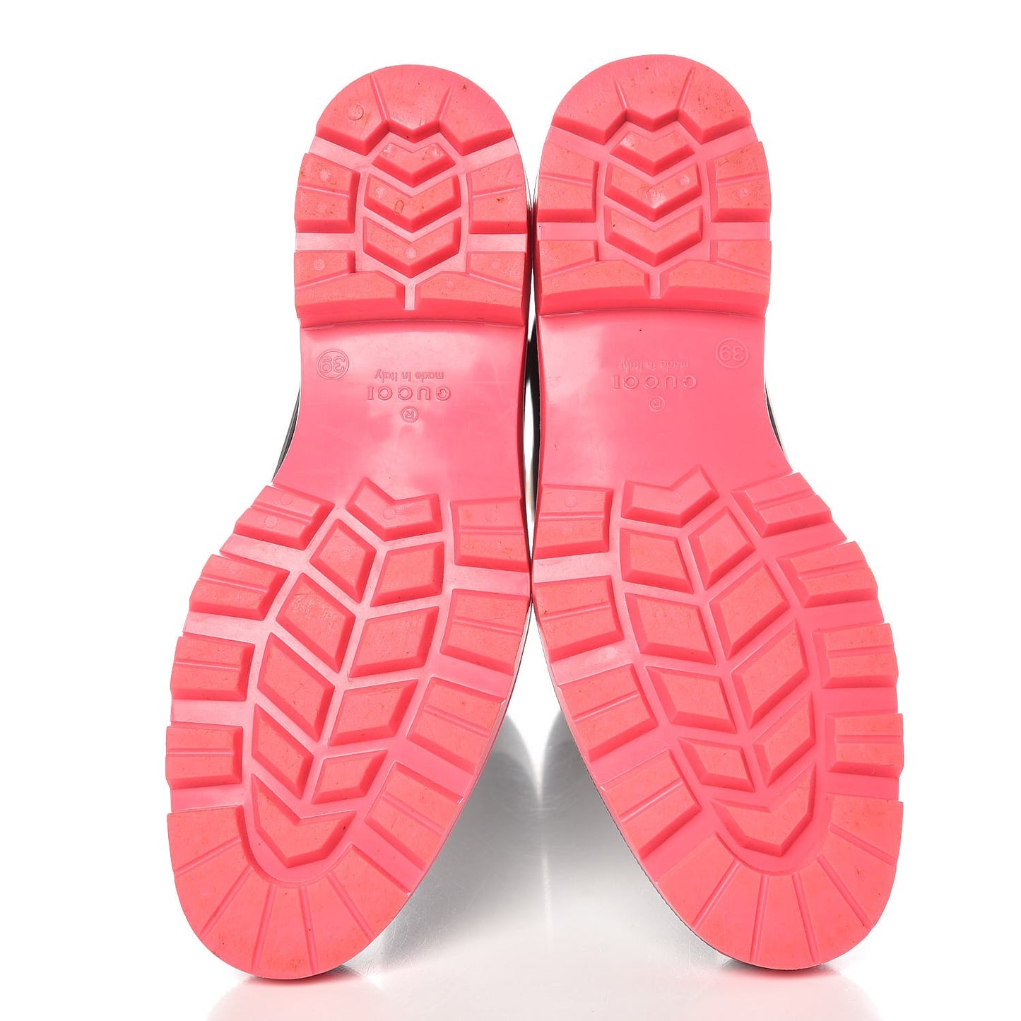 Rubber Monogram Edinburg Rain Boots 39 Pink Brown