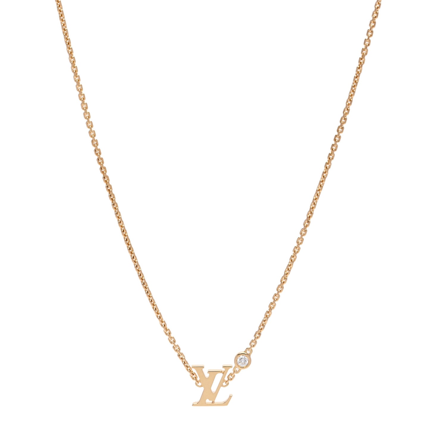 18K Yellow Gold Diamond Idylle Blossom LV Pendant Necklace