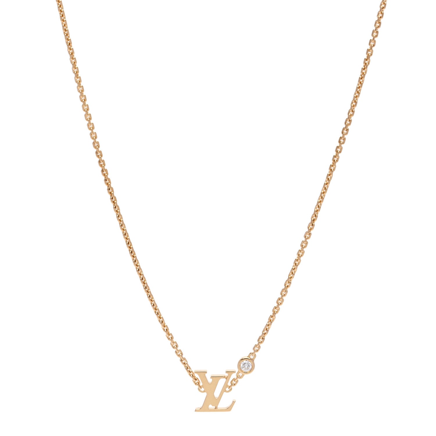 Louis Vuitton 18K Yellow Gold Diamond Idylle Blossom LV Pendant Necklace 1 of 6