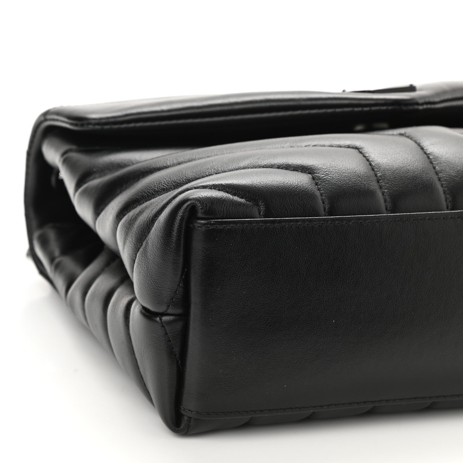Saint Laurent Calfskin Y Quilted Monogram Monochrome Small Loulou Chain Satchel Black 9 of 10