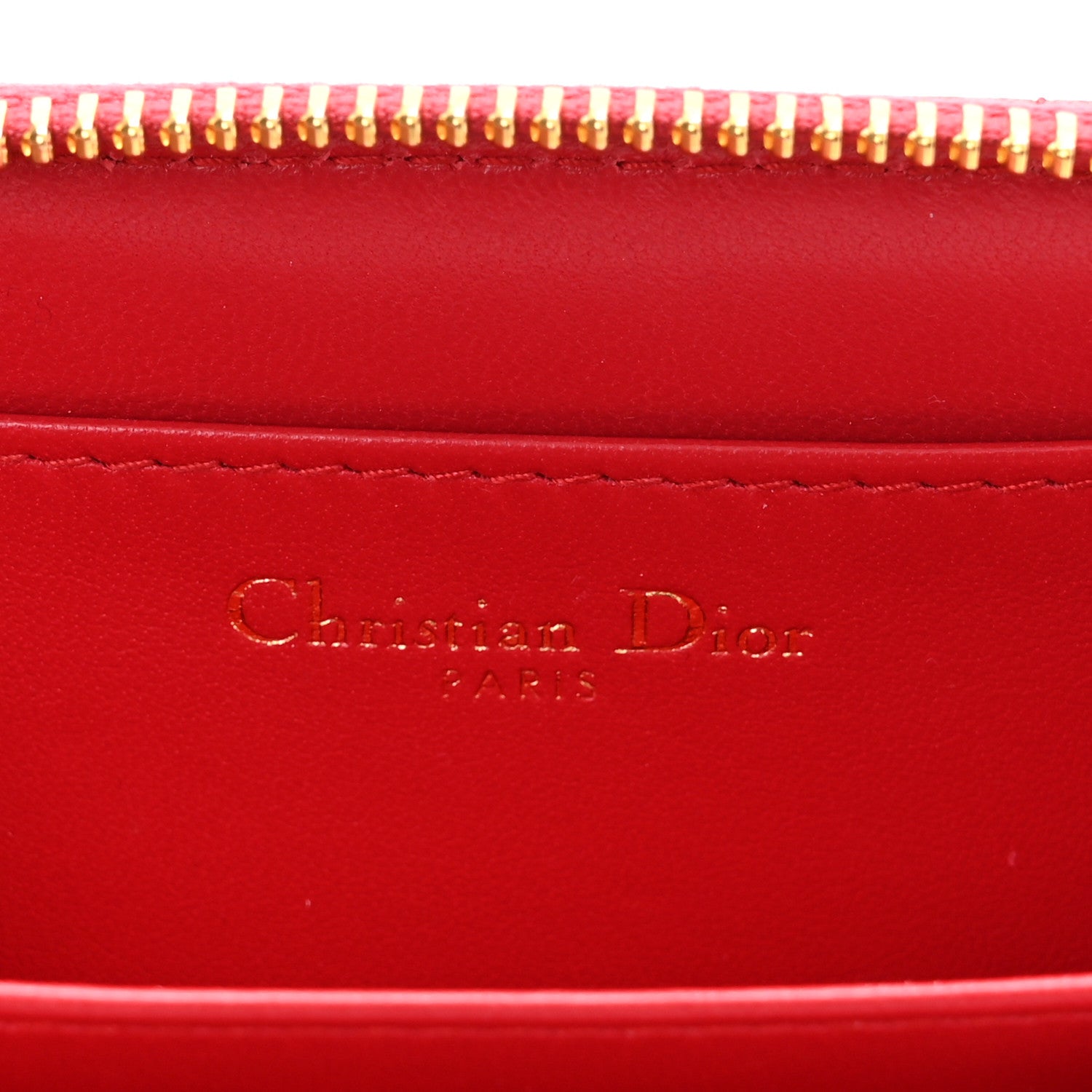 Christian Dior Lambskin Cannage Mini Caro Zipped Pouch Raspberry 6 of 11