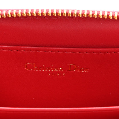 Christian Dior Lambskin Cannage Mini Caro Zipped Pouch Raspberry 6 of 11