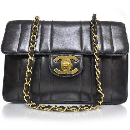 Chanel Lambskin Vertical Quilt Jumbo Flap Black 1 of 11