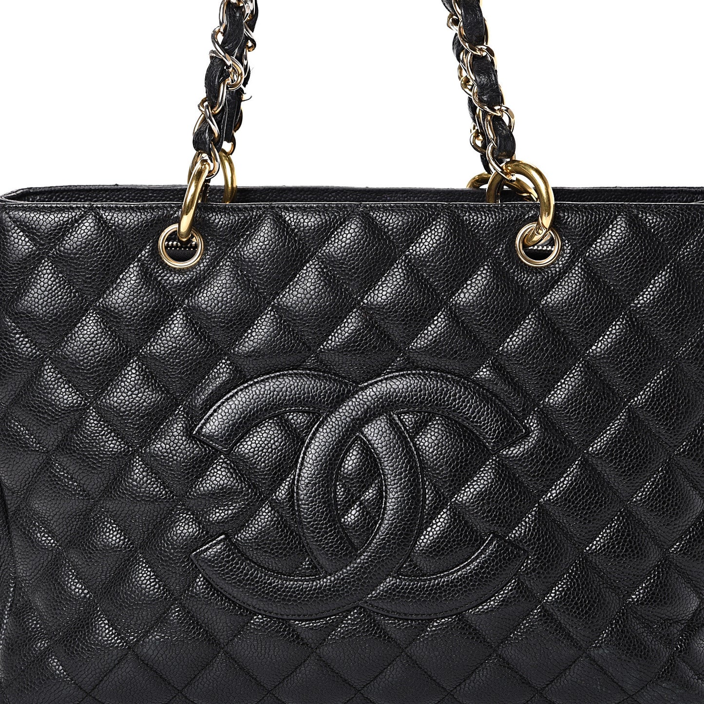 Caviar Quilted Grand Shopping Tote GST Black