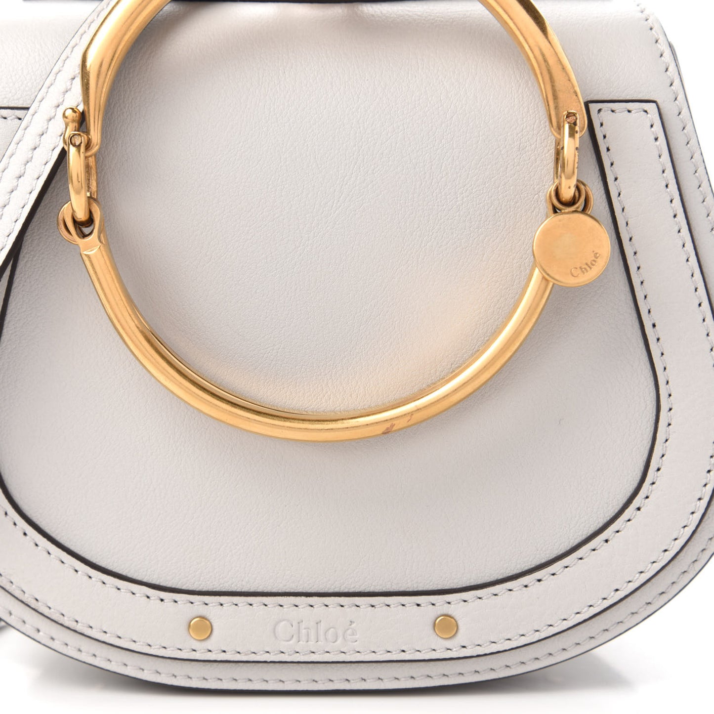 Calfskin Suede Small Nile Bracelet Bag Airy Grey
