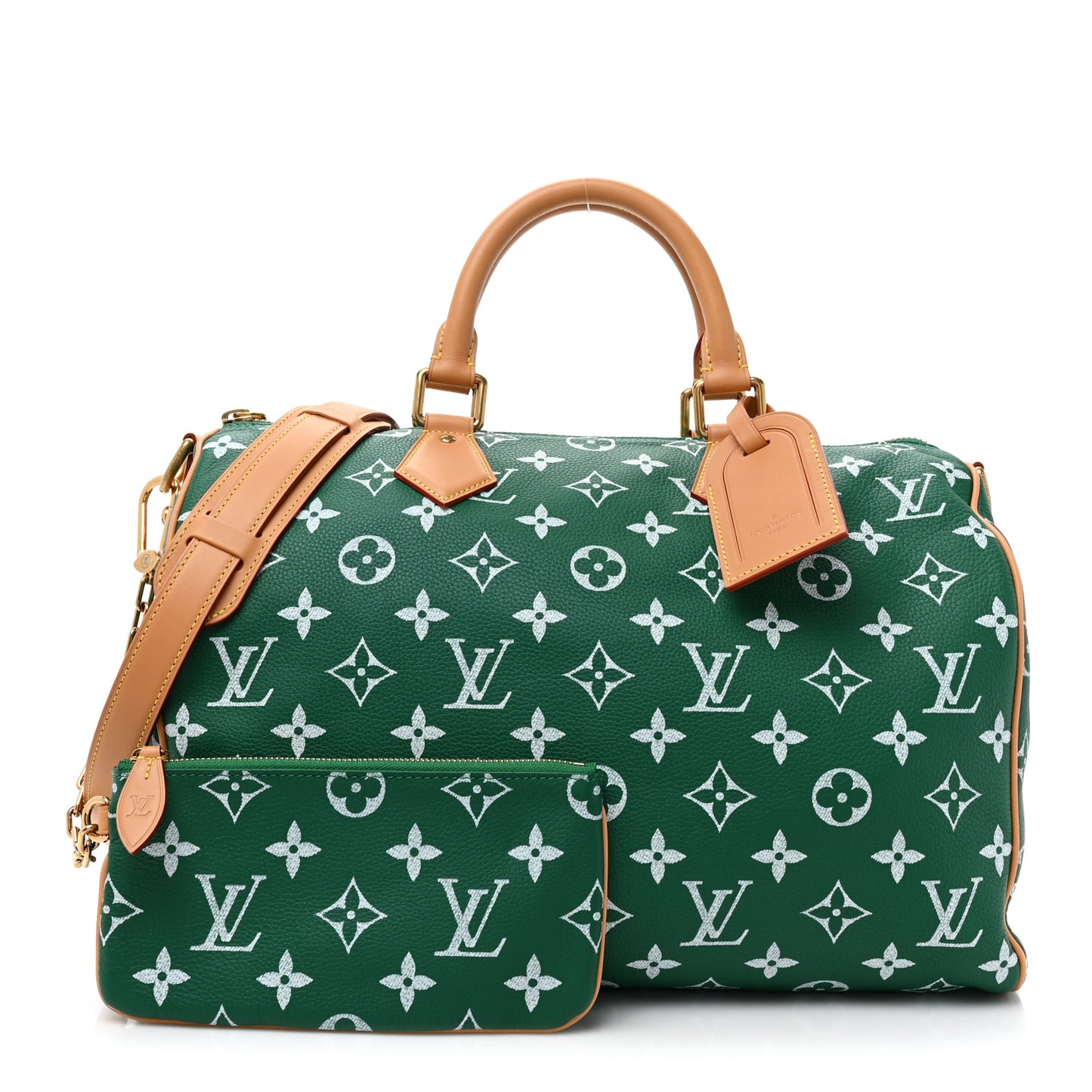 Calfskin Monogram Speedy P9 Bandouliere 40 Green
