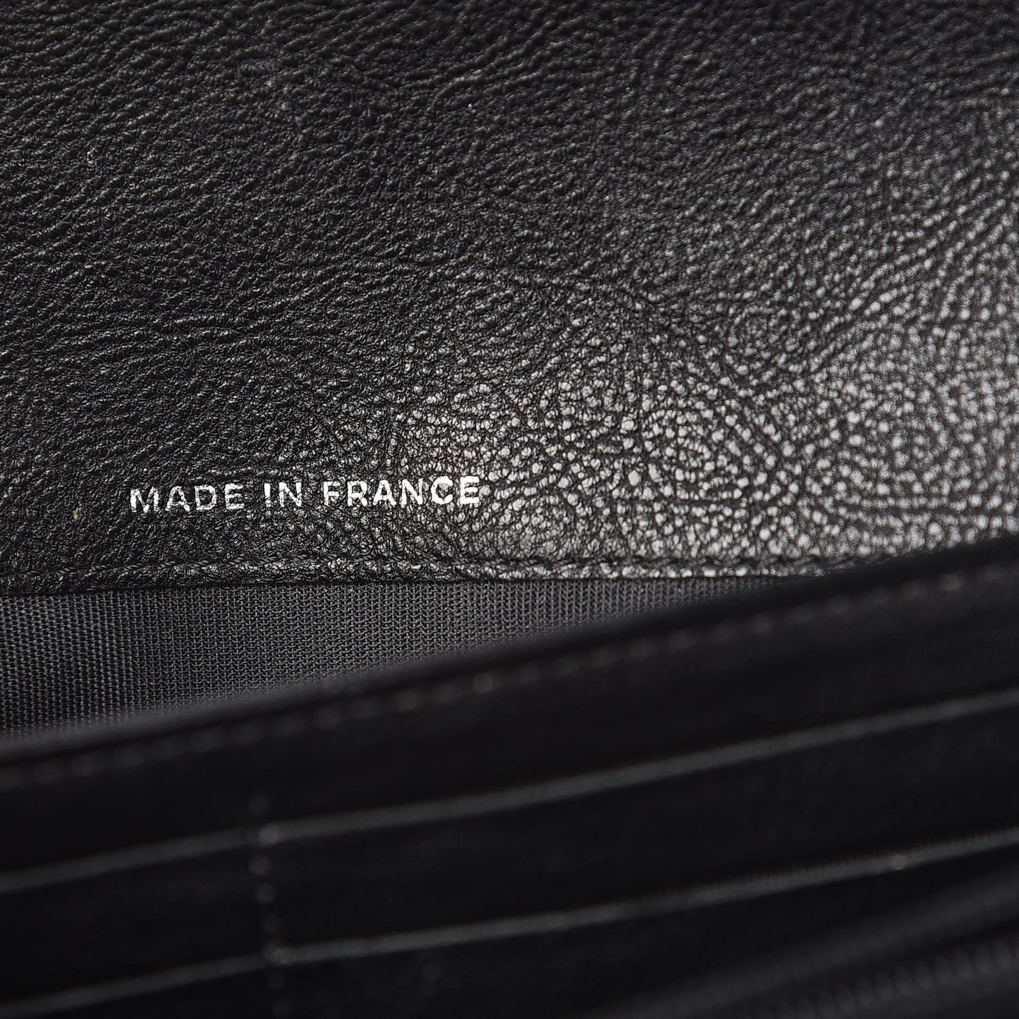 Calfskin Quilted Boy Chain Around Flap Wallet Black