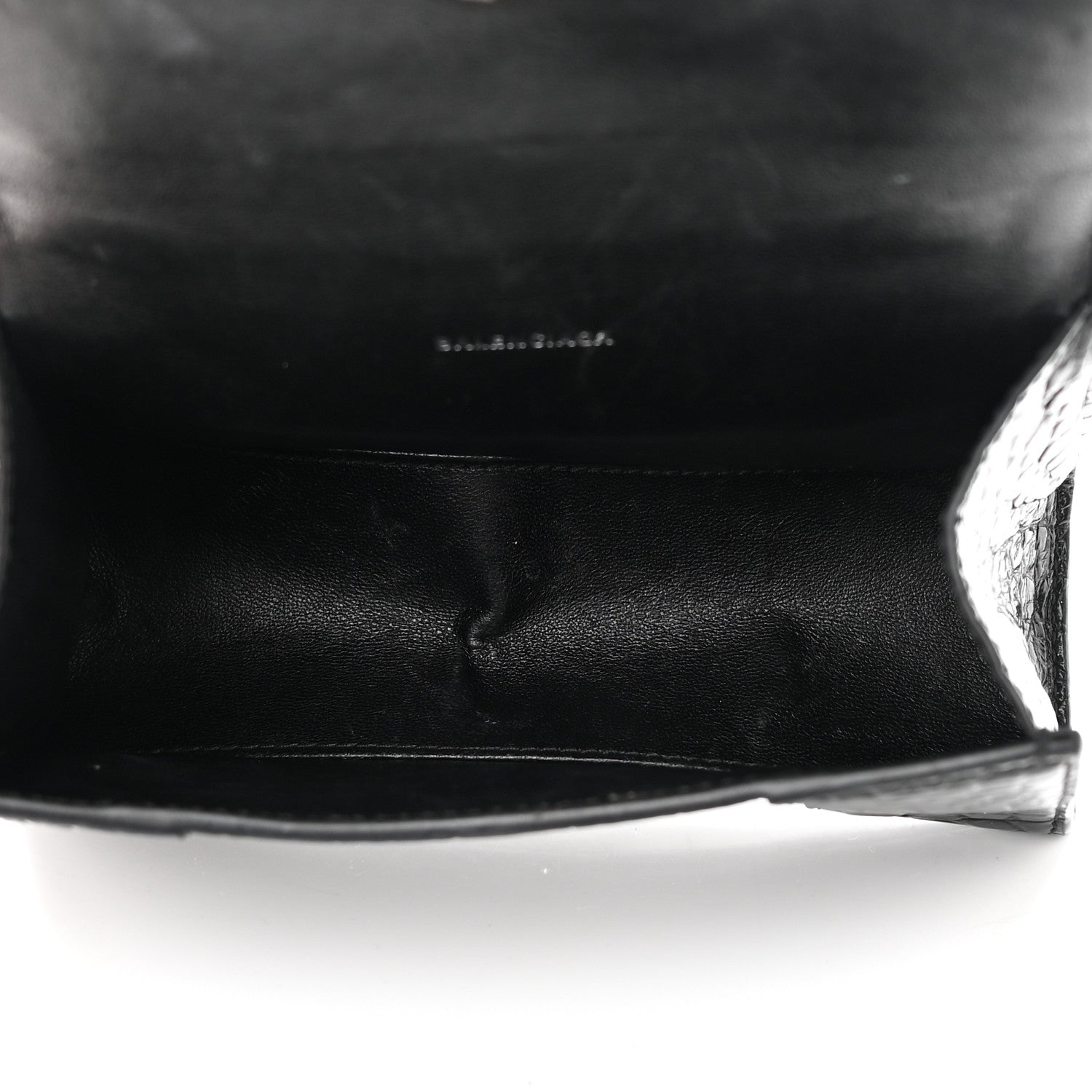 Balenciaga Shiny Calfskin Monochrome Crocodile Embossed Hourglass Top Handle Bag XS Black 5 of 25