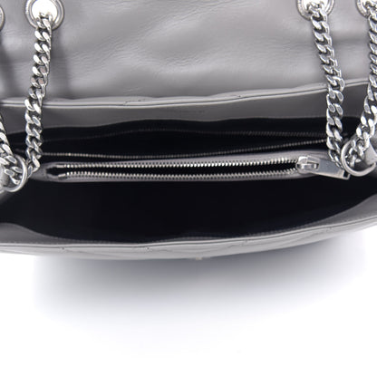 Saint Laurent Calfskin Y Quilted Monogram Medium Loulou Chain Satchel Light Gray 5 of 9