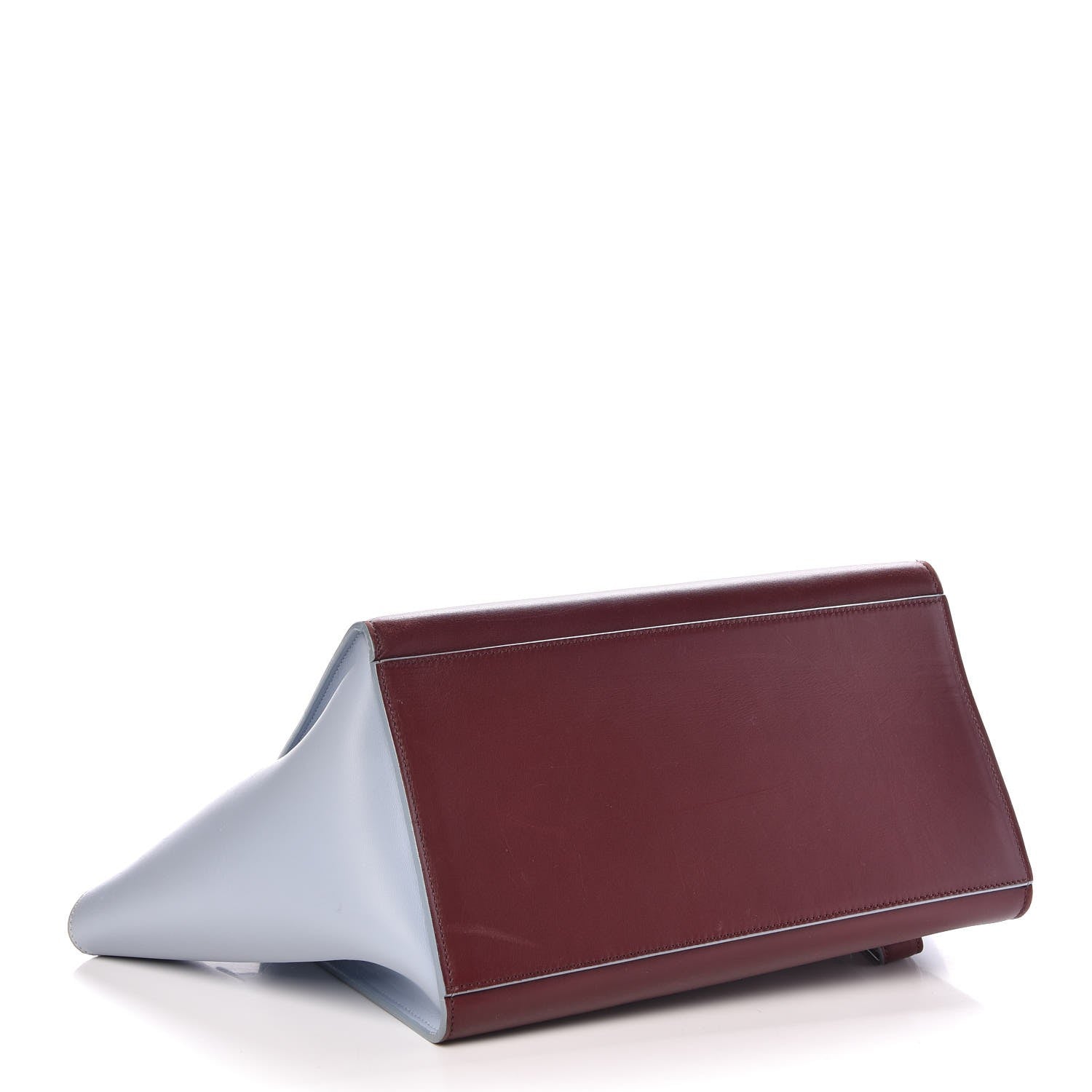 Celine Smooth Calfskin Small Bi-Color Trapeze Burgundy Azur 5 of 9