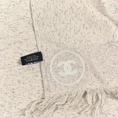 Chanel Cotton Woven CC Beach Towel Beige Multicolor 4 of 4