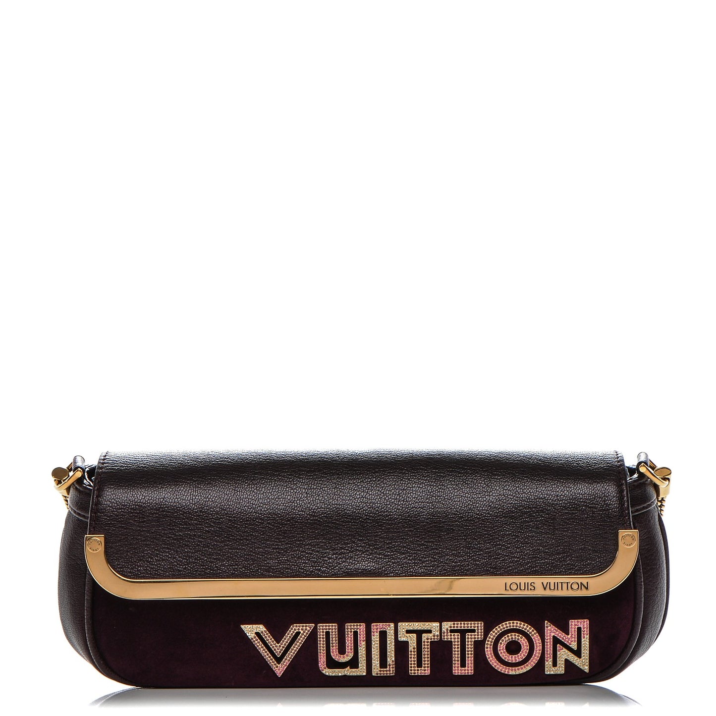Chevre Suede Crystal Avant Garde Pochette Prune