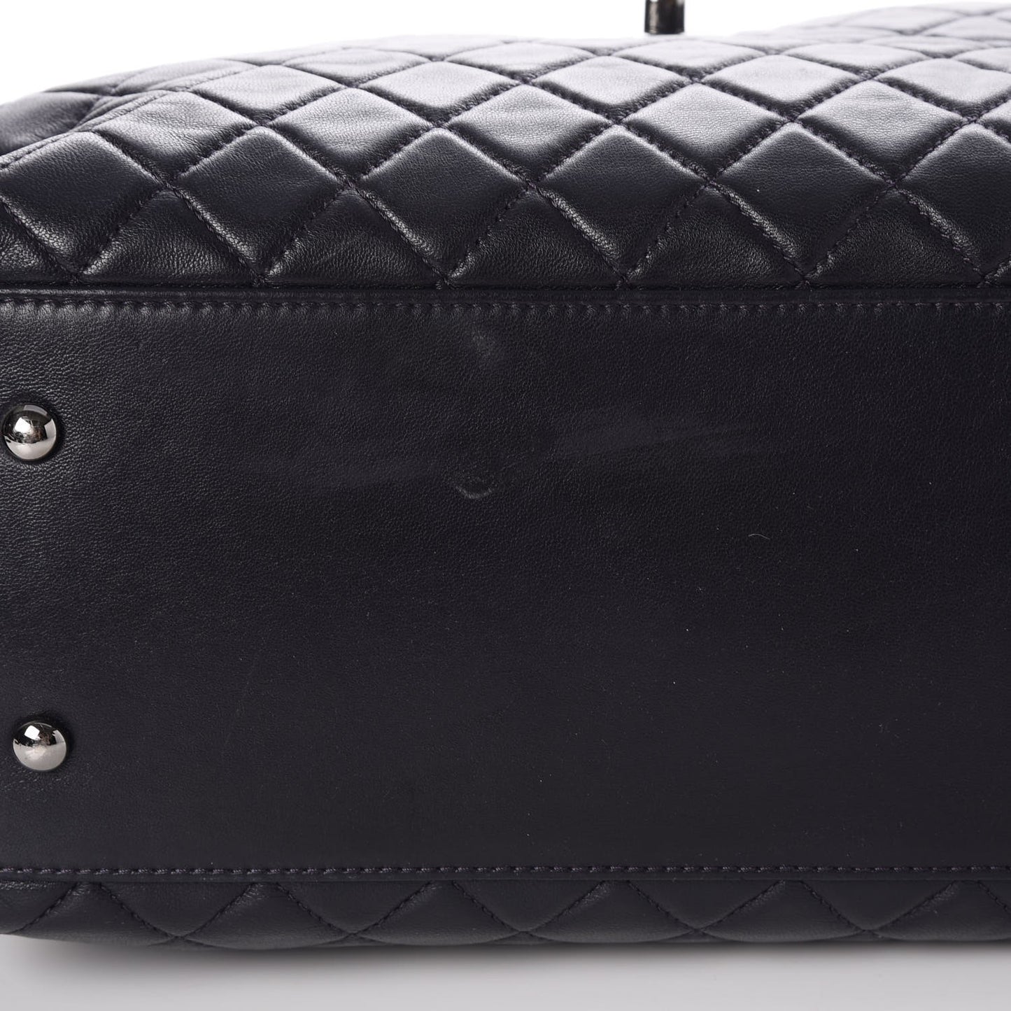 Lambskin Quilted Large Drawstring Shoulder Bag Dark Purple
