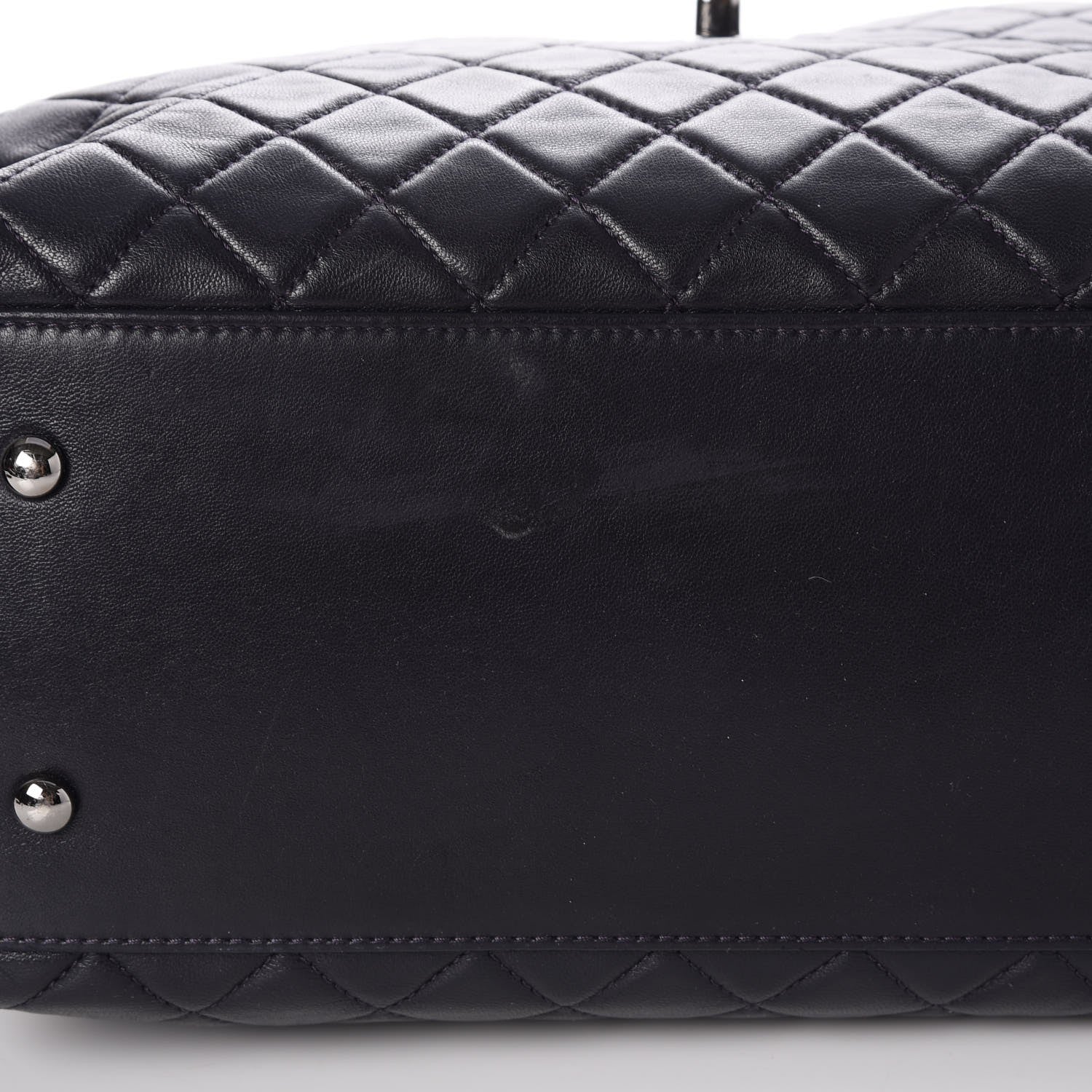 Chanel Lambskin Quilted Large Drawstring Shoulder Bag Dark Purple 8 of 9