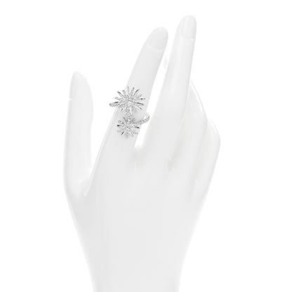 David Yurman Sterling Silver Diamond 28mm Open Starburst Ring 56 7.5 2 of 4