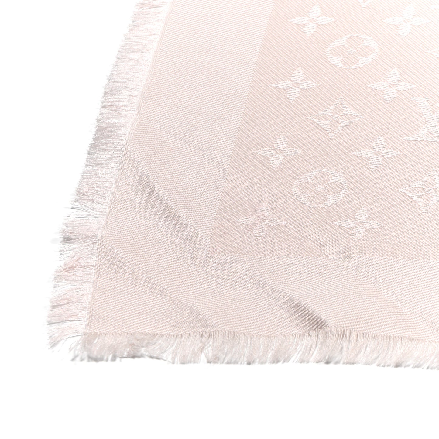 Wool Silk Monogram Denim Shawl Pearl Grey