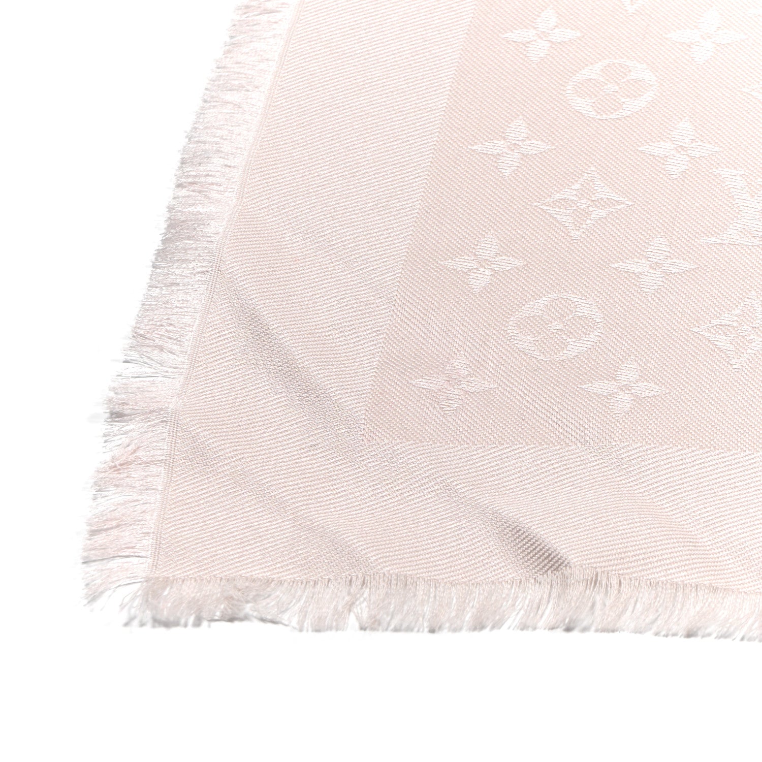 Louis Vuitton Wool Silk Monogram Denim Shawl Pearl Grey 4 of 4