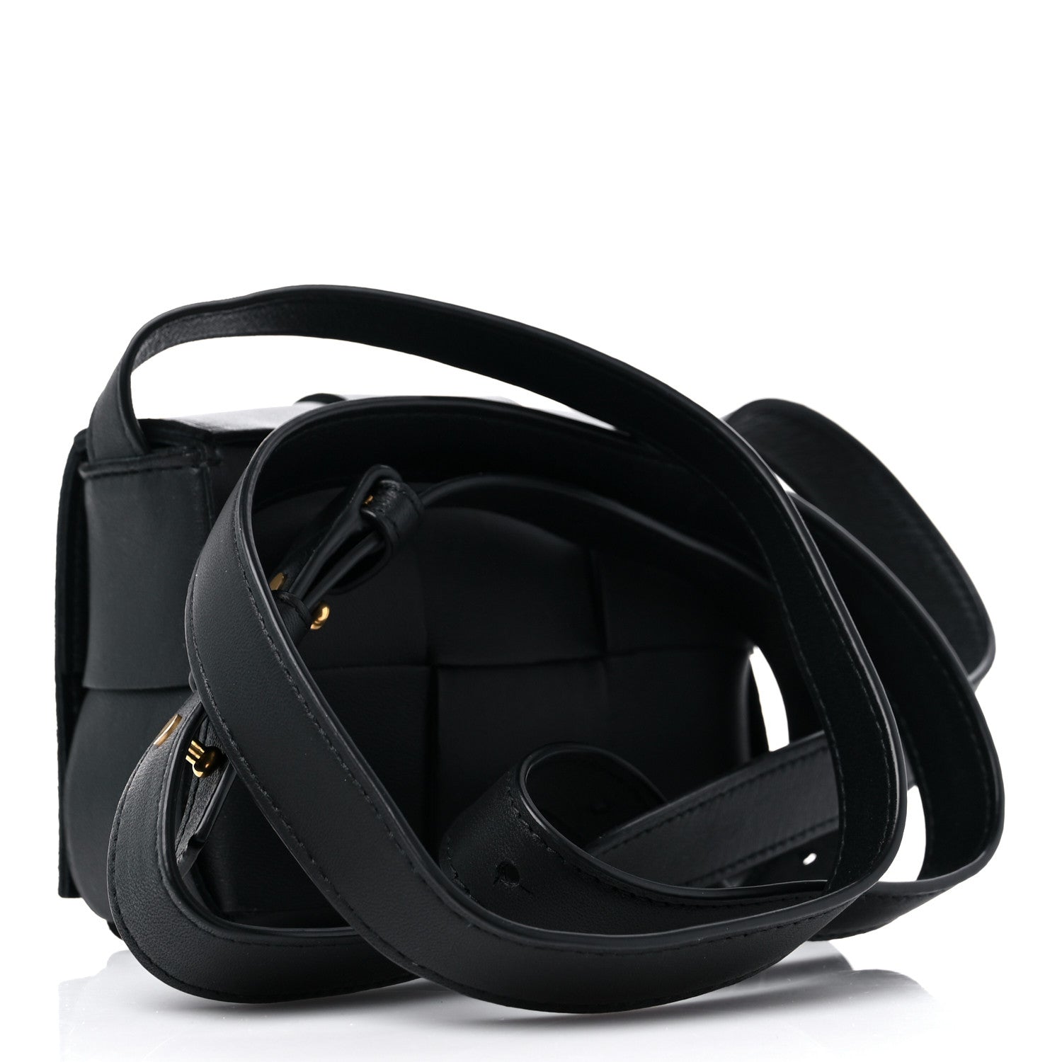 Bottega Veneta Lambskin Maxi Intrecciato Extra Mini Cassette Crossbody Bag Black 3 of 9