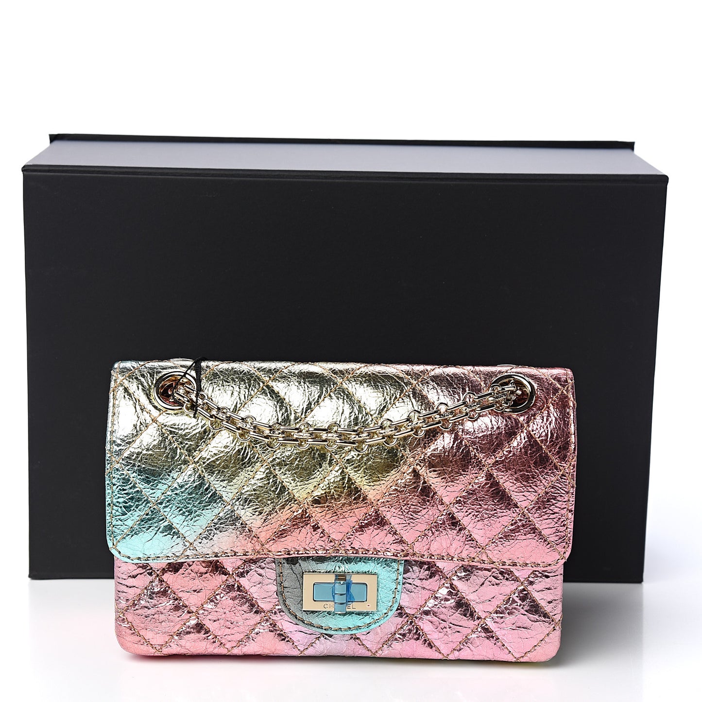 Metallic Goatskin Quilted Mini 2.55 Reissue Flap Multicolor
