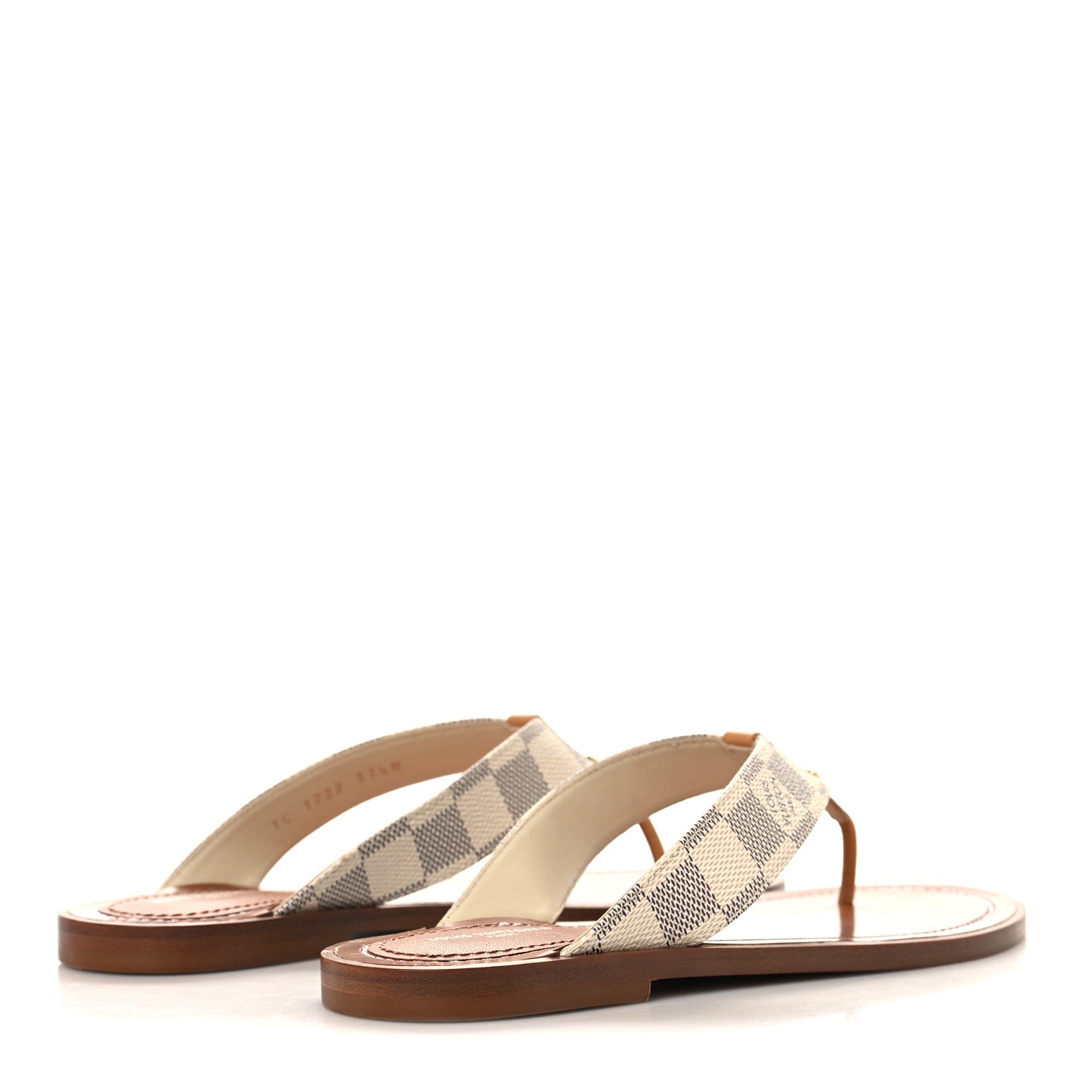 Louis Vuitton Damier Azur Sunny Flat Thong Sandals 37.5 5 of 9
