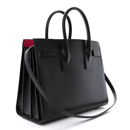 Saint Laurent Calfskin Small Sac De Jour Black Fuchsia 3 of 14
